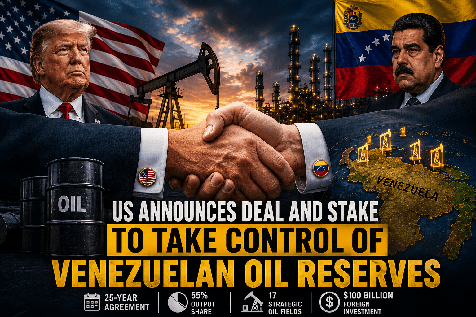 US Announces Deal and Stake to Take Control of Venezuelan Oil Reserves